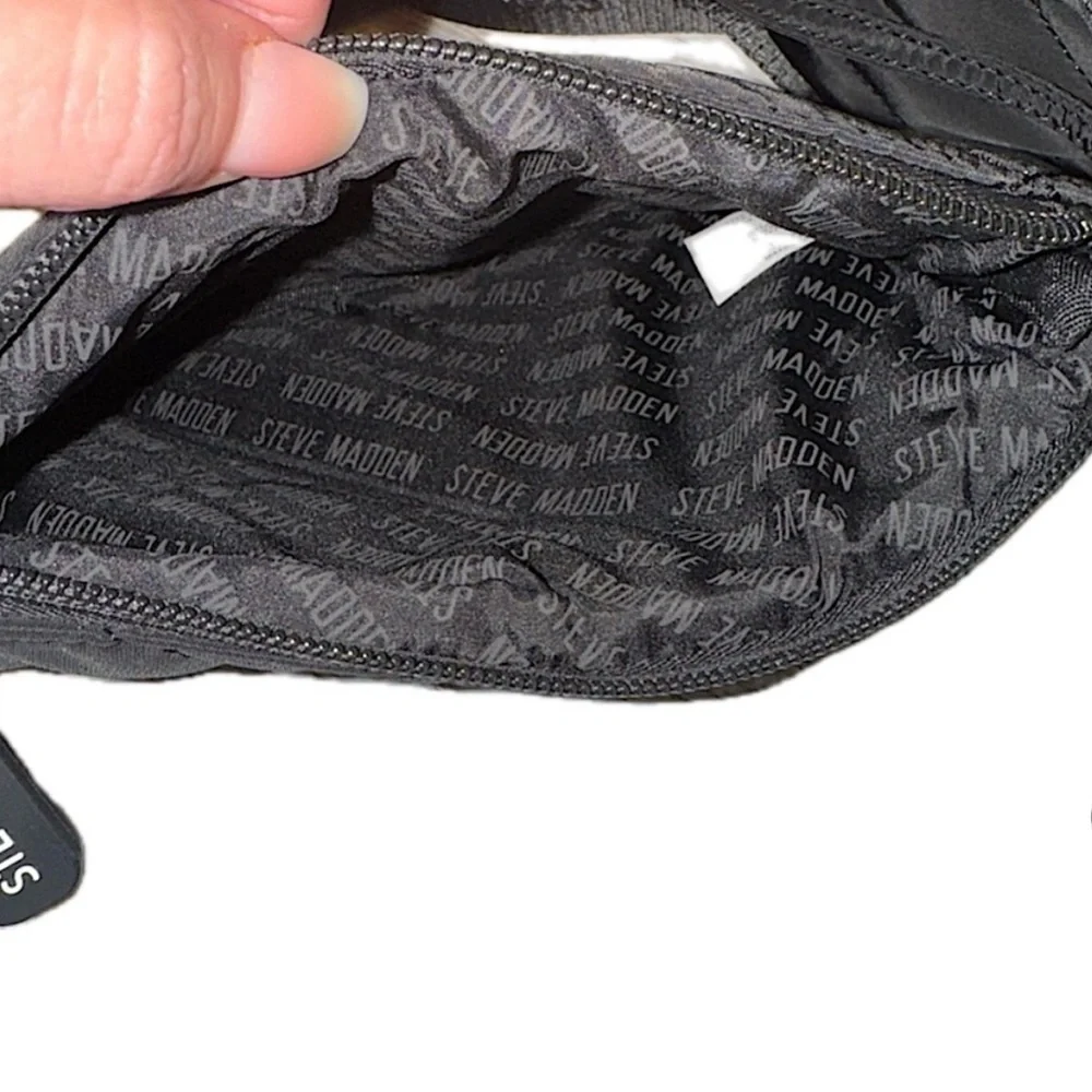 Steve Madden Quilted Black Backpack Set